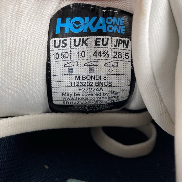 Hoka One One Bondi 8 Men’s 10.5 D Blanc De Blanc Solar Running Sneakers Shoe GUC - Picture 9 of 9